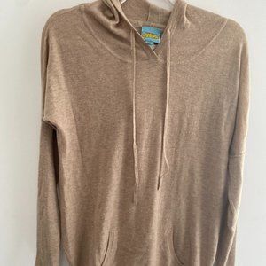 C&C California Tan Knit Hoodie W/ Front Pocket Sz XS